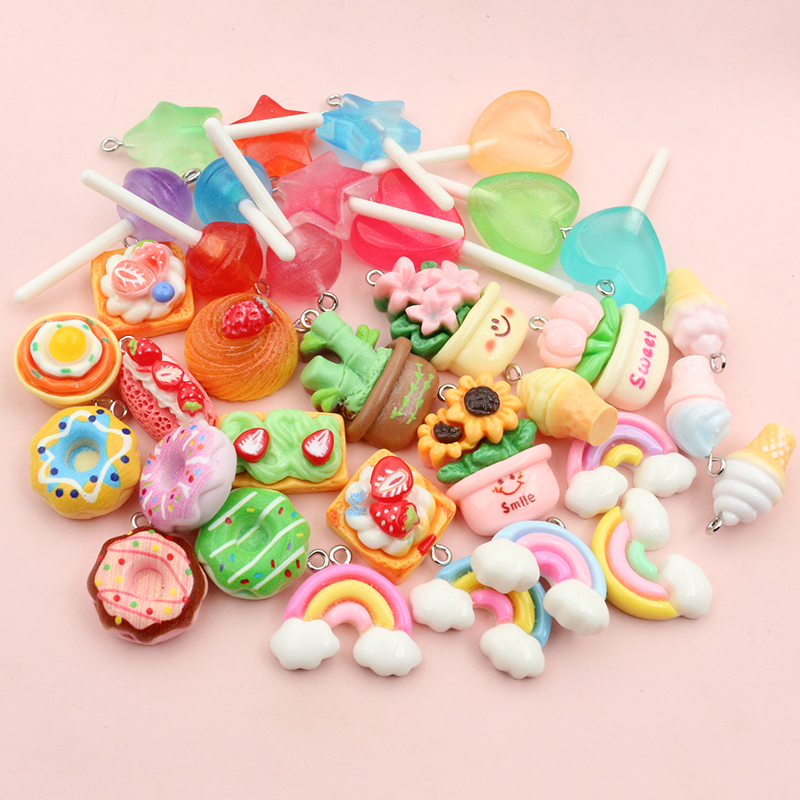 Resin Craft Projects - 10pcs Mixed Colors Resin Cute Cake