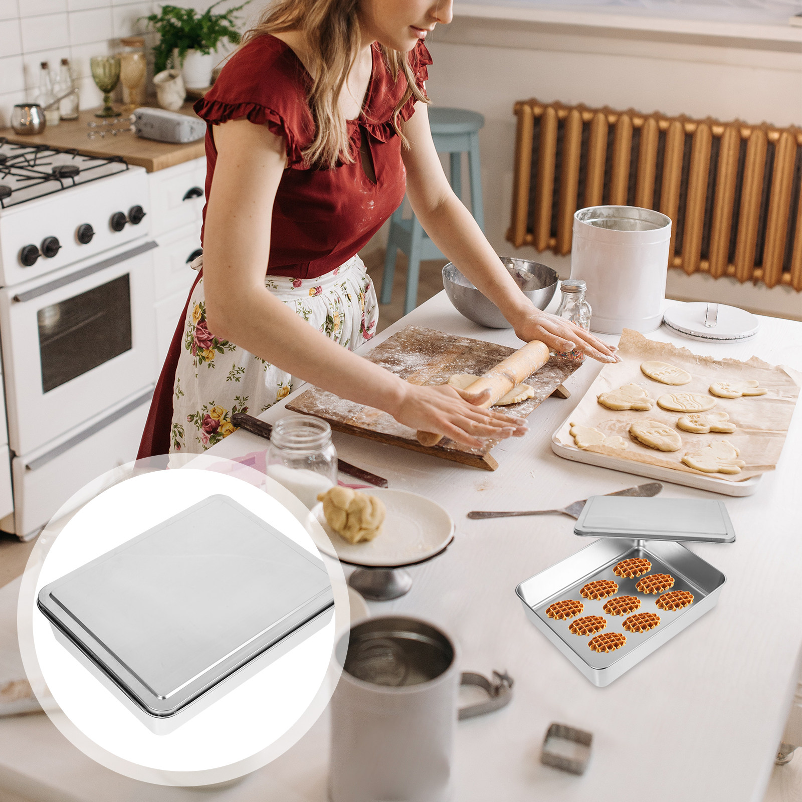 Serving Tray Mold - Stainless Steel Tiramisu Deep Pan with