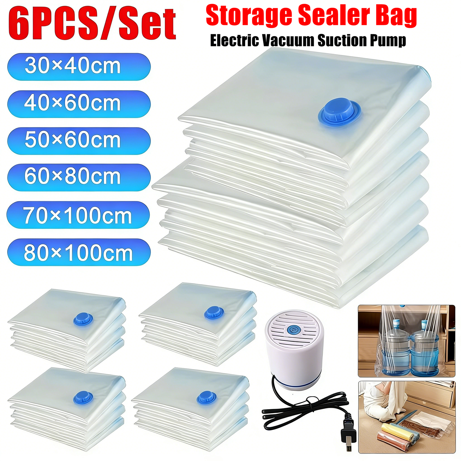 Vacuum Chamber Small - 7 Sizes Reusable Vacuum Bags with