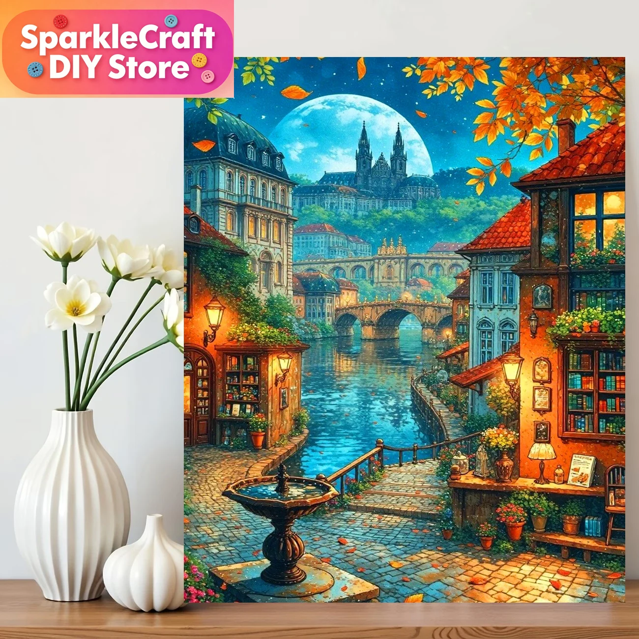 Resin Craft Kit - 1pc frameless Diamond Painting City Street