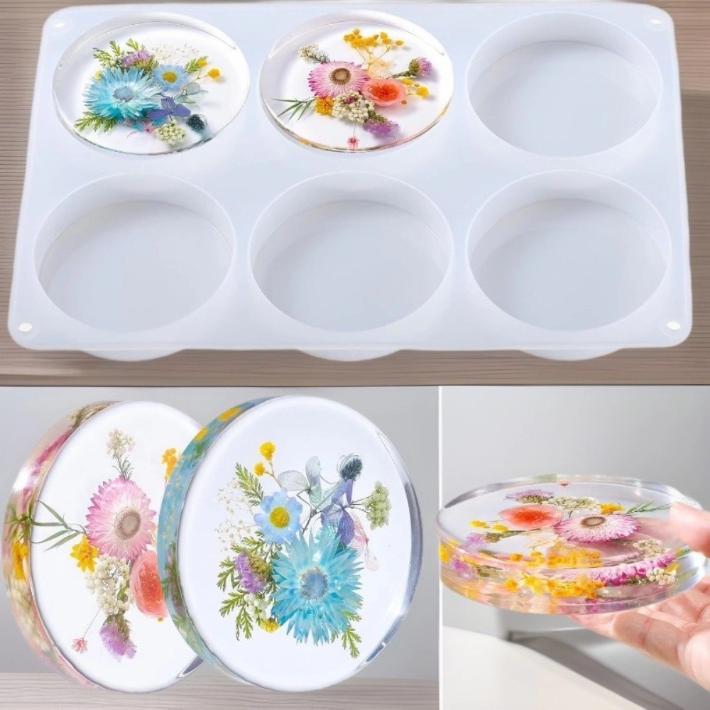 Coaster Mold Round - Creative Coasters Silicone Mold Geometric Round
