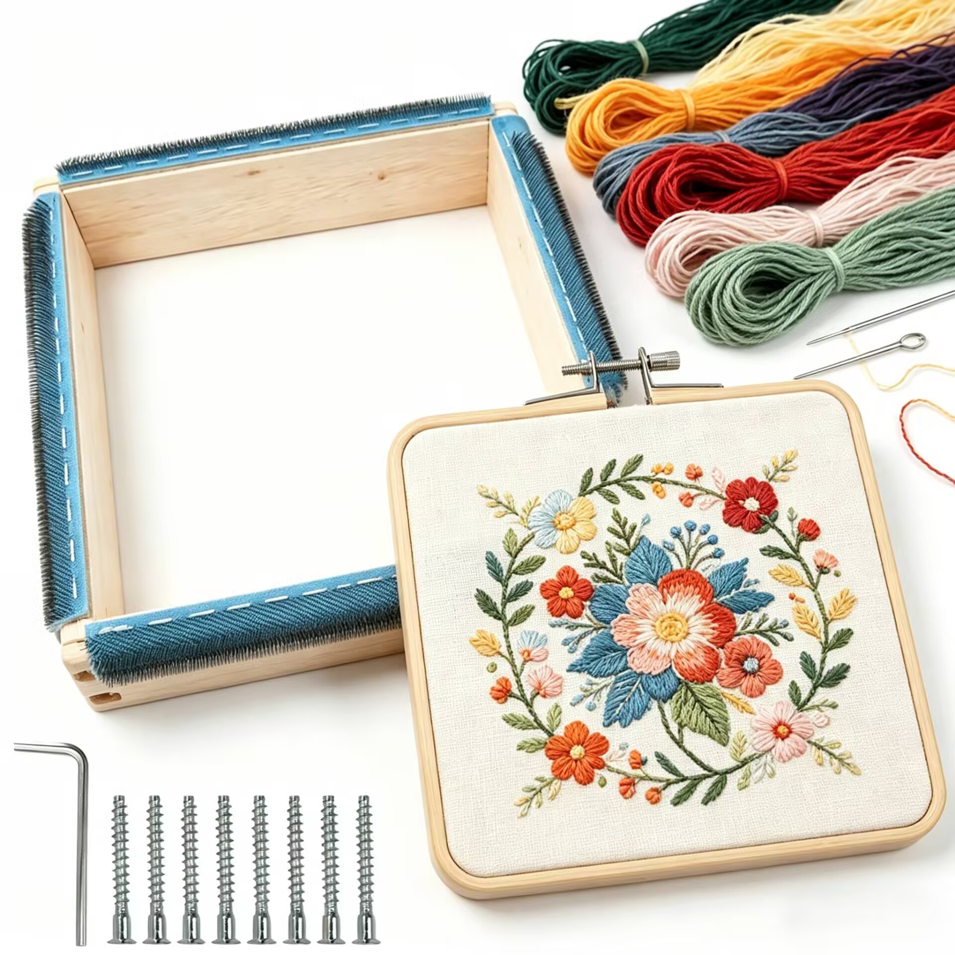 Wood Ring Blank - Punch Needle Frame Square Embroidery Hoop
