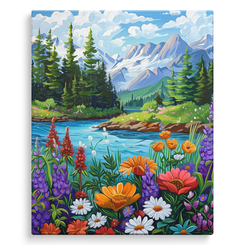 Resin Craft Material - 2026-Paint By Numbers,Scenic Flower Balloon Mountain,Arts