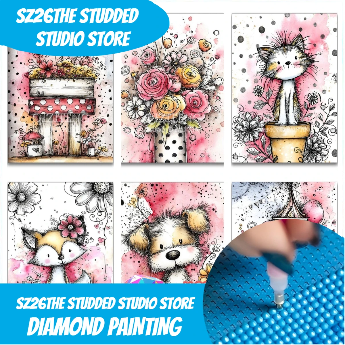Resin Craft Kit - 5D Diamond Painting Kit Cartoon Girl