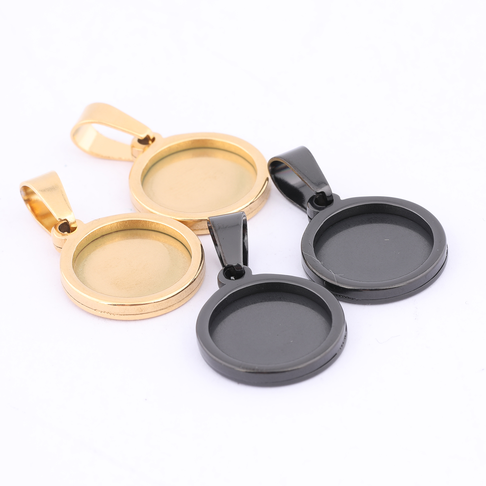 10pcs Gold Plated Black 12mm R – Bezels Set Pendant recenzja i cena