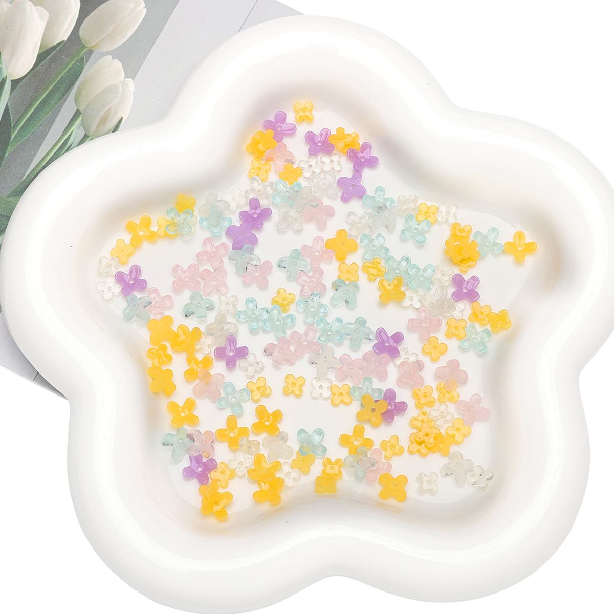 20pcs 5 7mm Resin 4 Petals Flo – Resin Craft Projects recenzja i cena