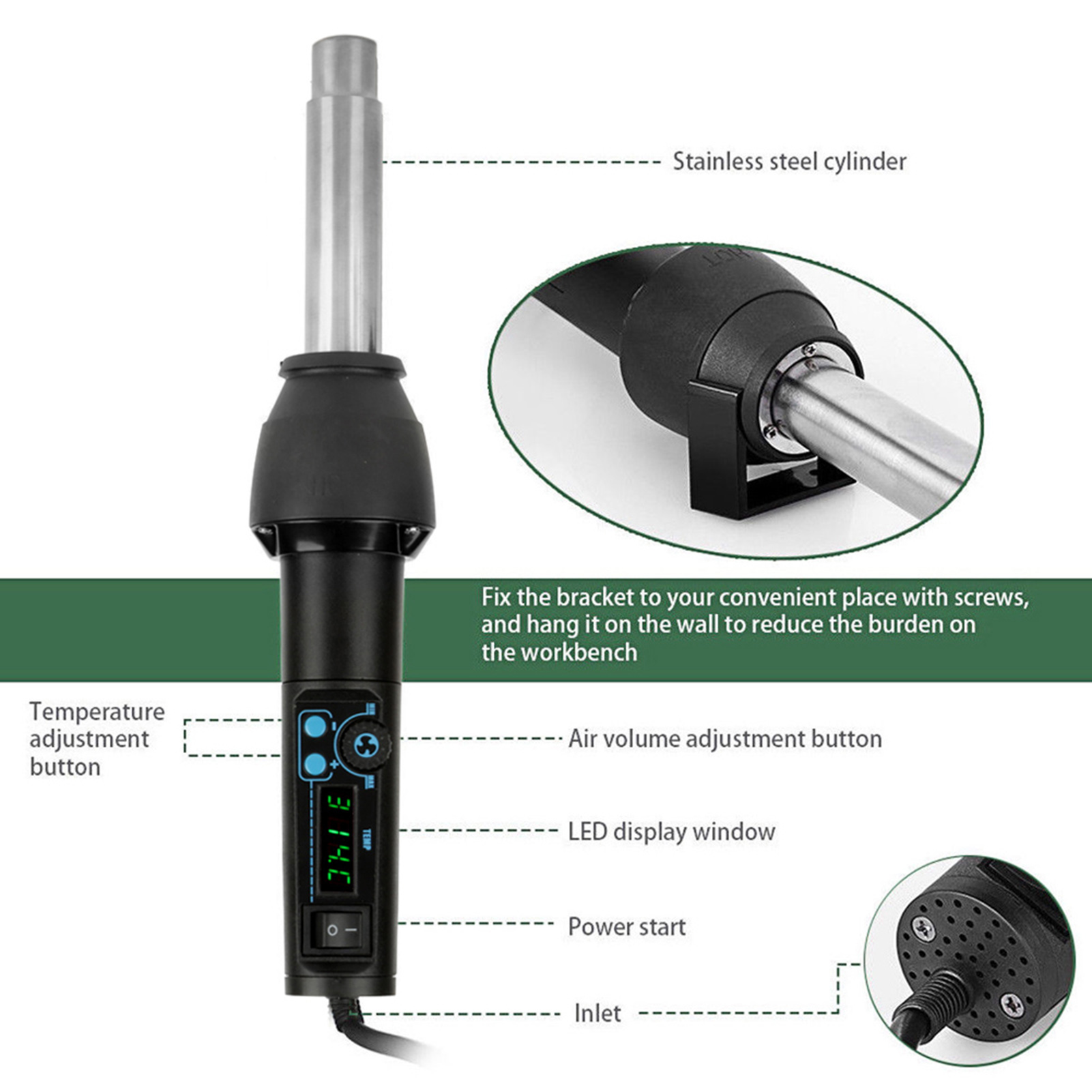 8858‑I / 650W LED Digital Disp – Heat Gun Small recenzja i cena