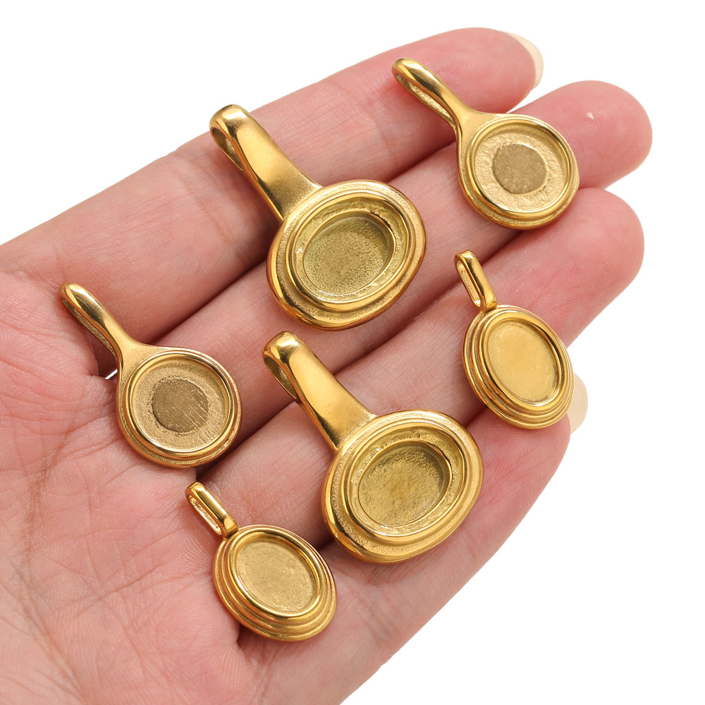 5pcs Stainless Steel Round Ova – Resin Crafts Diy recenzja i cena