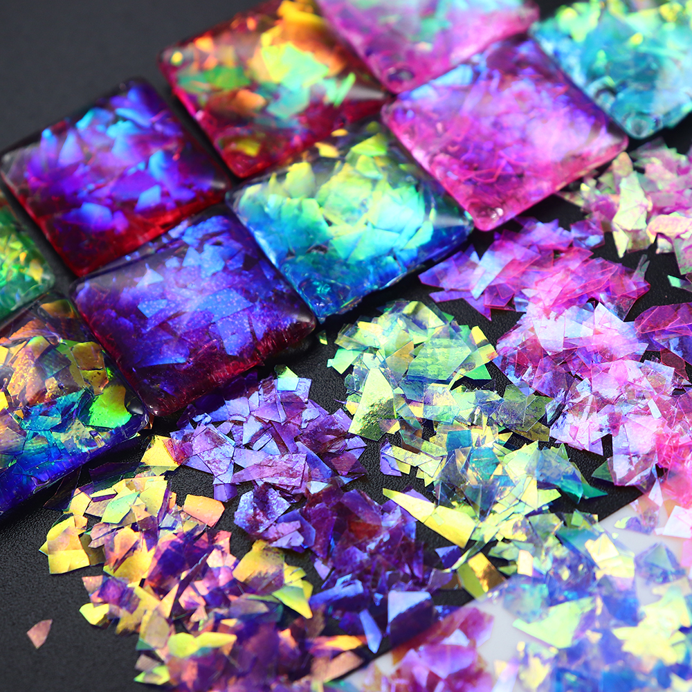 12 Grids/Box Iridescent Glitte – Gold Foil Flakes recenzja i cena