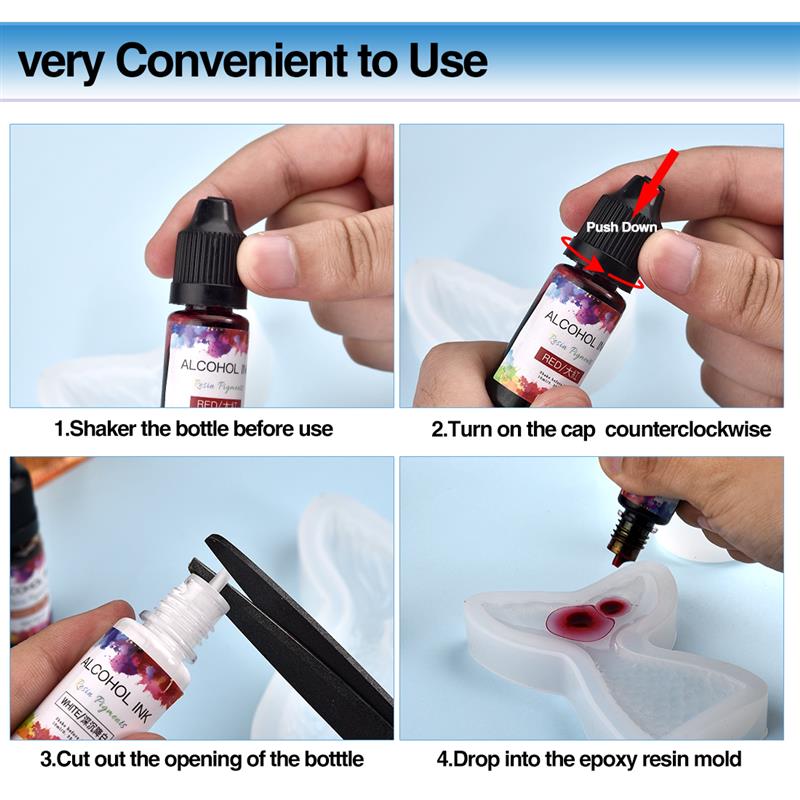 24 Colors/Set 10ml Art Ink Alc – Resin Dye Alcohol recenzja i cena