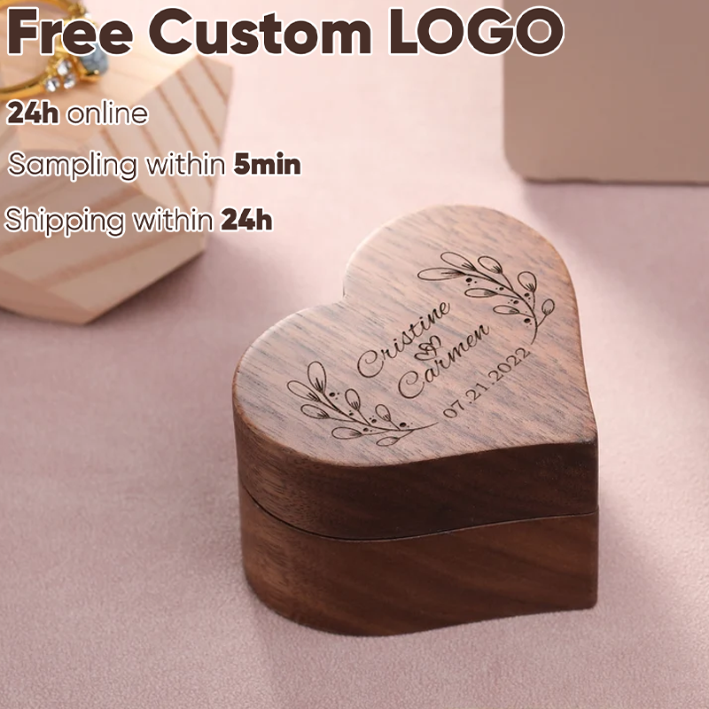 1PCS Love Heart Shaped Walnut  – Wood Ring Blank recenzja i cena