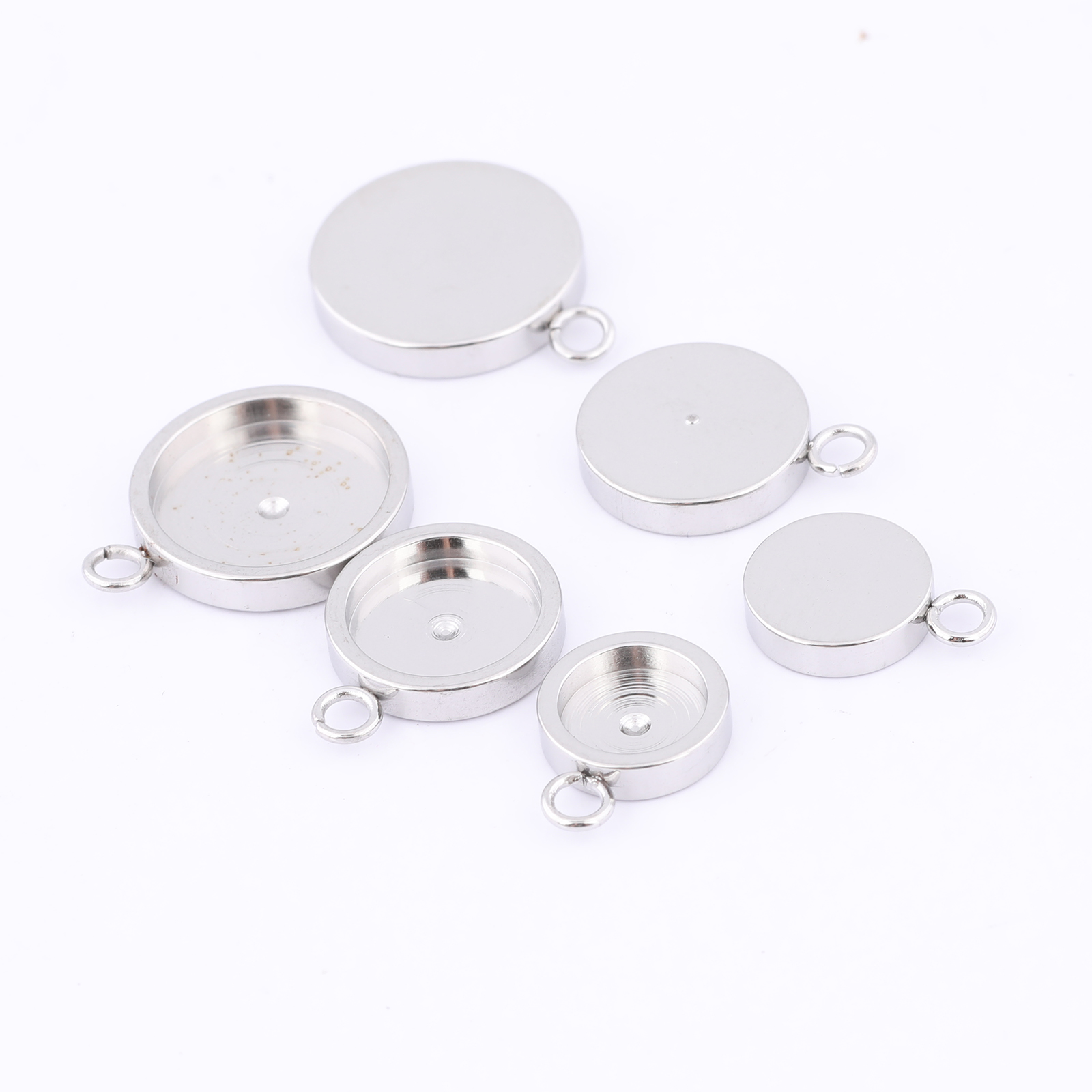20pcs Stainless Steel 6mm 8mm  – Bezels Set Pendant recenzja i cena