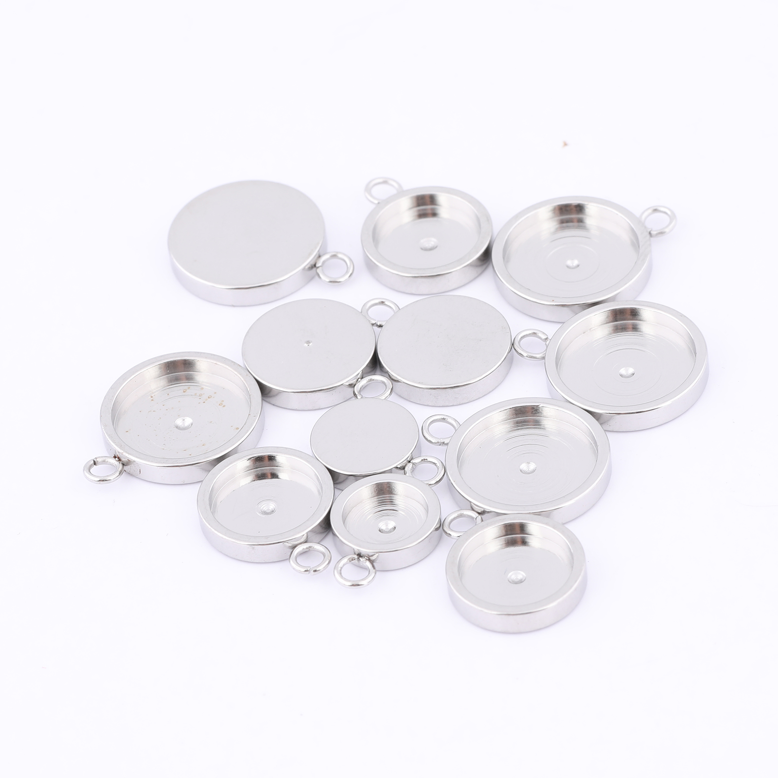 20pcs Stainless Steel 6mm 8mm  – Bezels Set Pendant recenzja i cena
