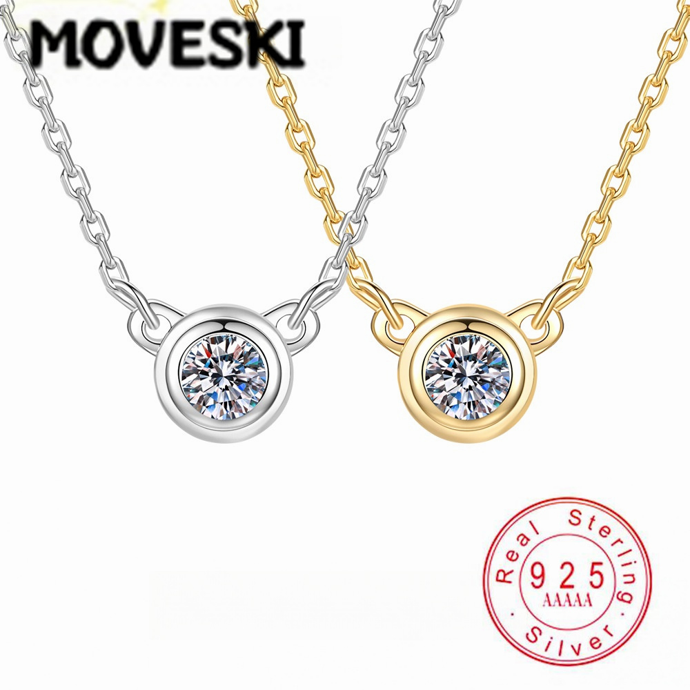 S925 Sterling Silver Moissanit – Bezels Set Pendant recenzja i cena