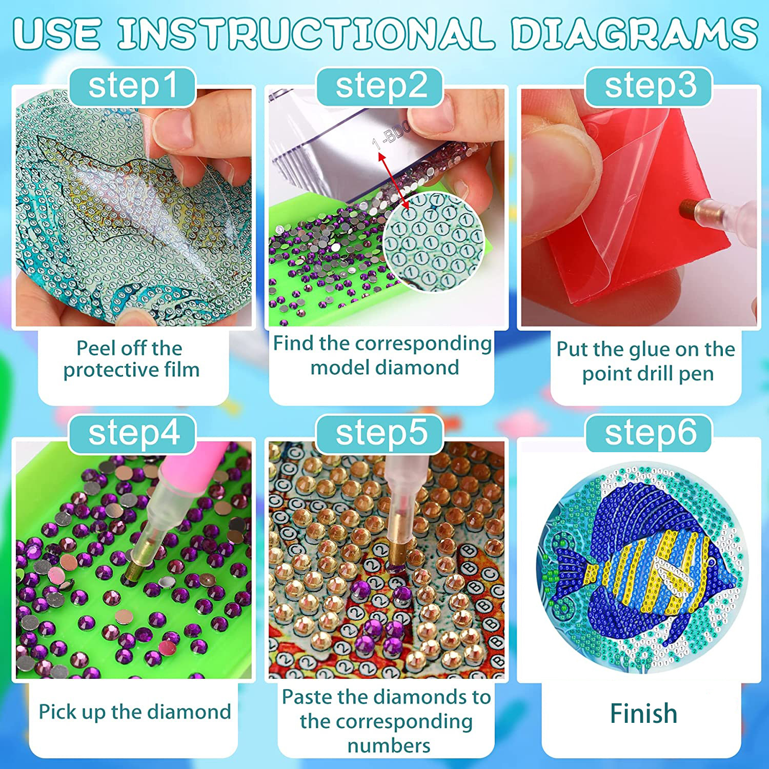 RUOPOTY 8pc/sets Diamond Paint – Resin Craft For Beginners recenzja i cena