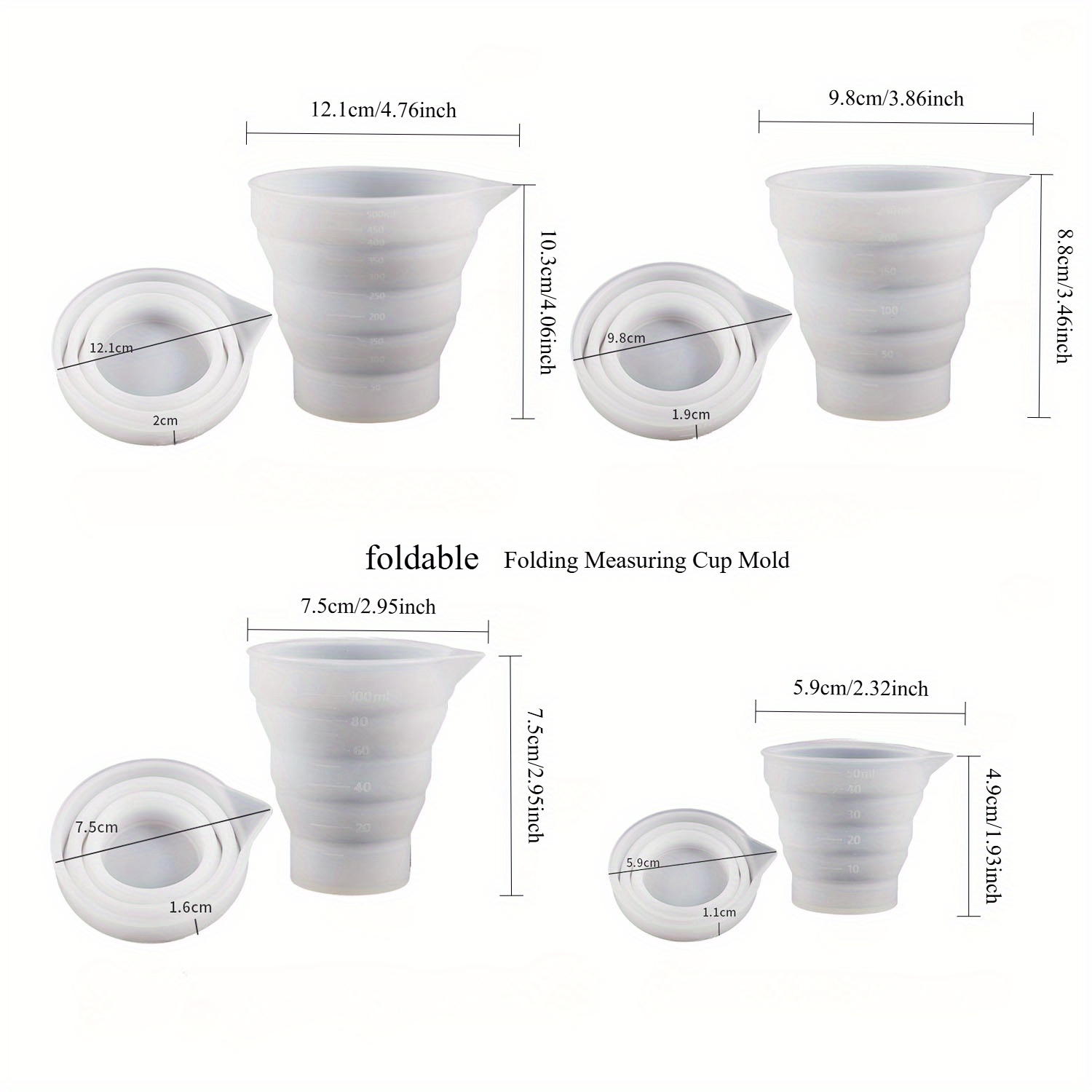 50-500ml Foldable Silicone Mea – Mixing Cup Silicone recenzja i cena