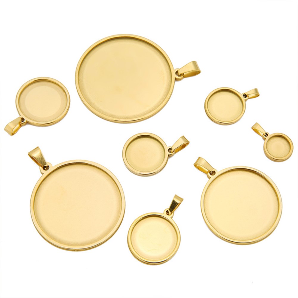 5Pcs/Lot Stainless Steel Round – Bezels Set Pendant recenzja i cena