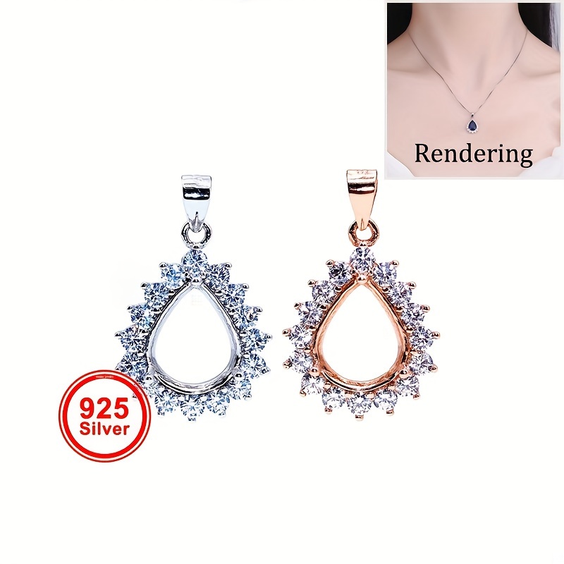 1pc Rose Golden Silvery Tear D – Bezels Set Pendant recenzja i cena
