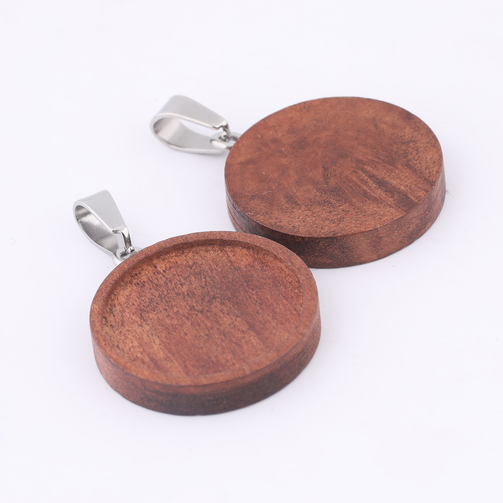 10pcs 20mm Round Wood Cabochon – Bezels Set Pendant recenzja i cena