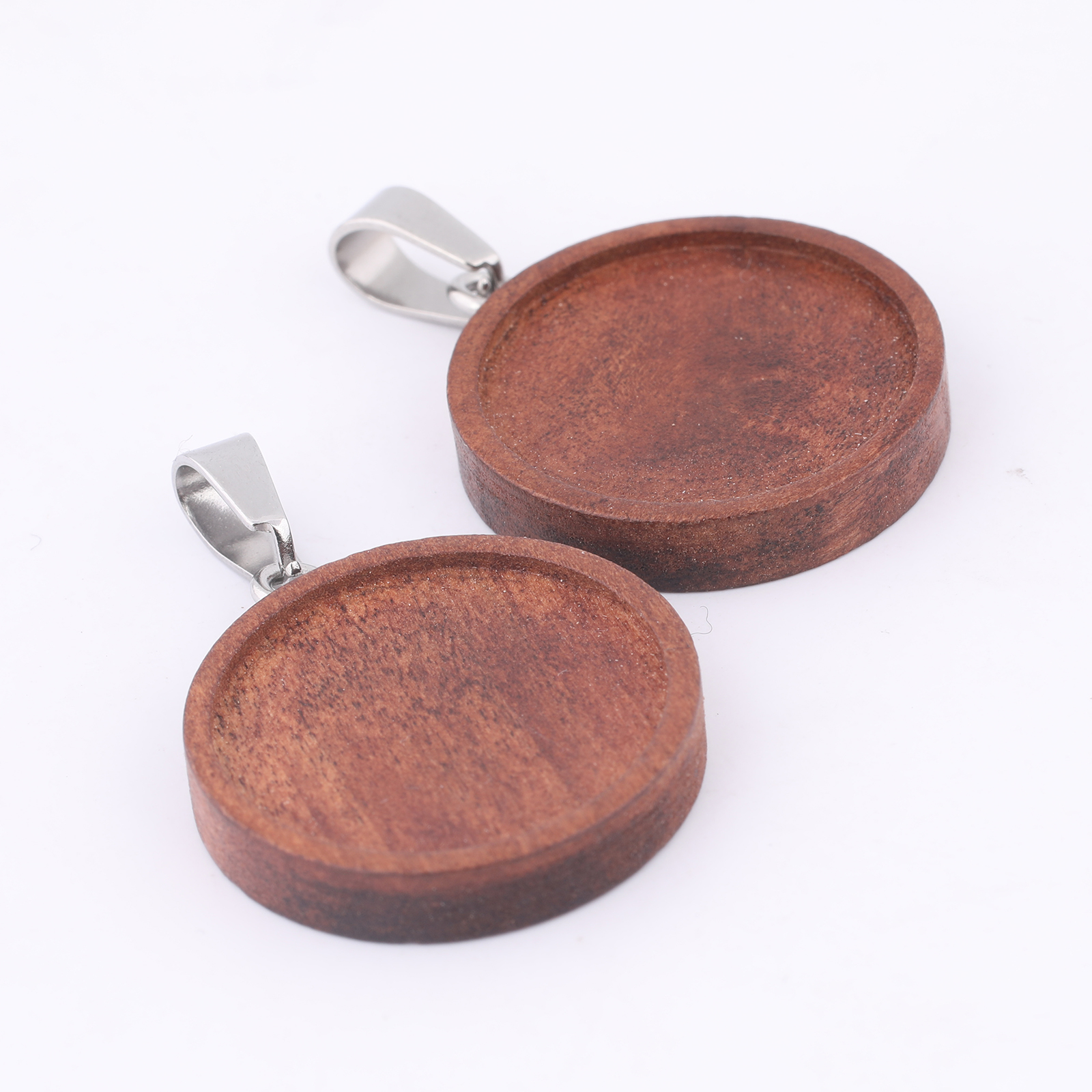 10pcs 20mm Round Wood Cabochon – Bezels Set Pendant recenzja i cena